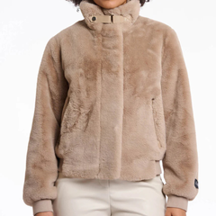 Rino & Pelle Ambra 7002511 Bomber in Eco Pelliccia Donna Oat