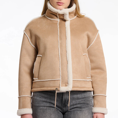 Rino & Pelle Beck 7002511 Giacca in Finta Pelle Scamosciata Donna Misty Nude