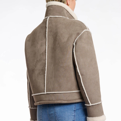 Rino & Pelle Beck 7002511 Giacca in Finta Pelle Scamosciata Donna Pebble