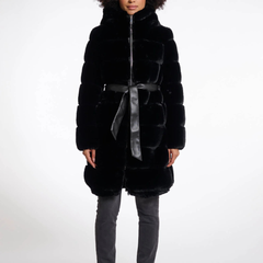 Rino & Pelle Bridget 7002512 Cappotto in Pelliccia Sintetica Donna Black