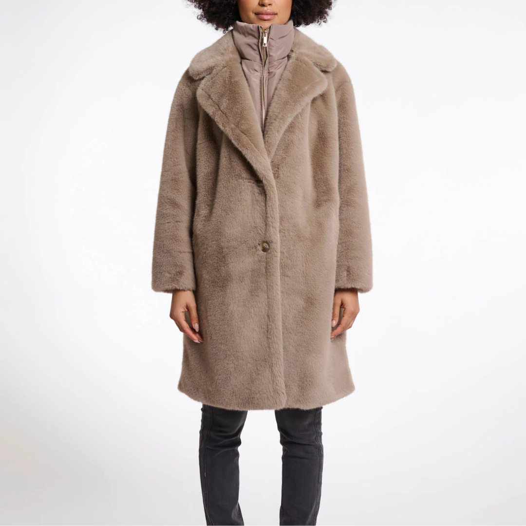 Rino & Pelle Geesje 7002512 Cappotto in Pelliccia Sintetica Donna Toffee