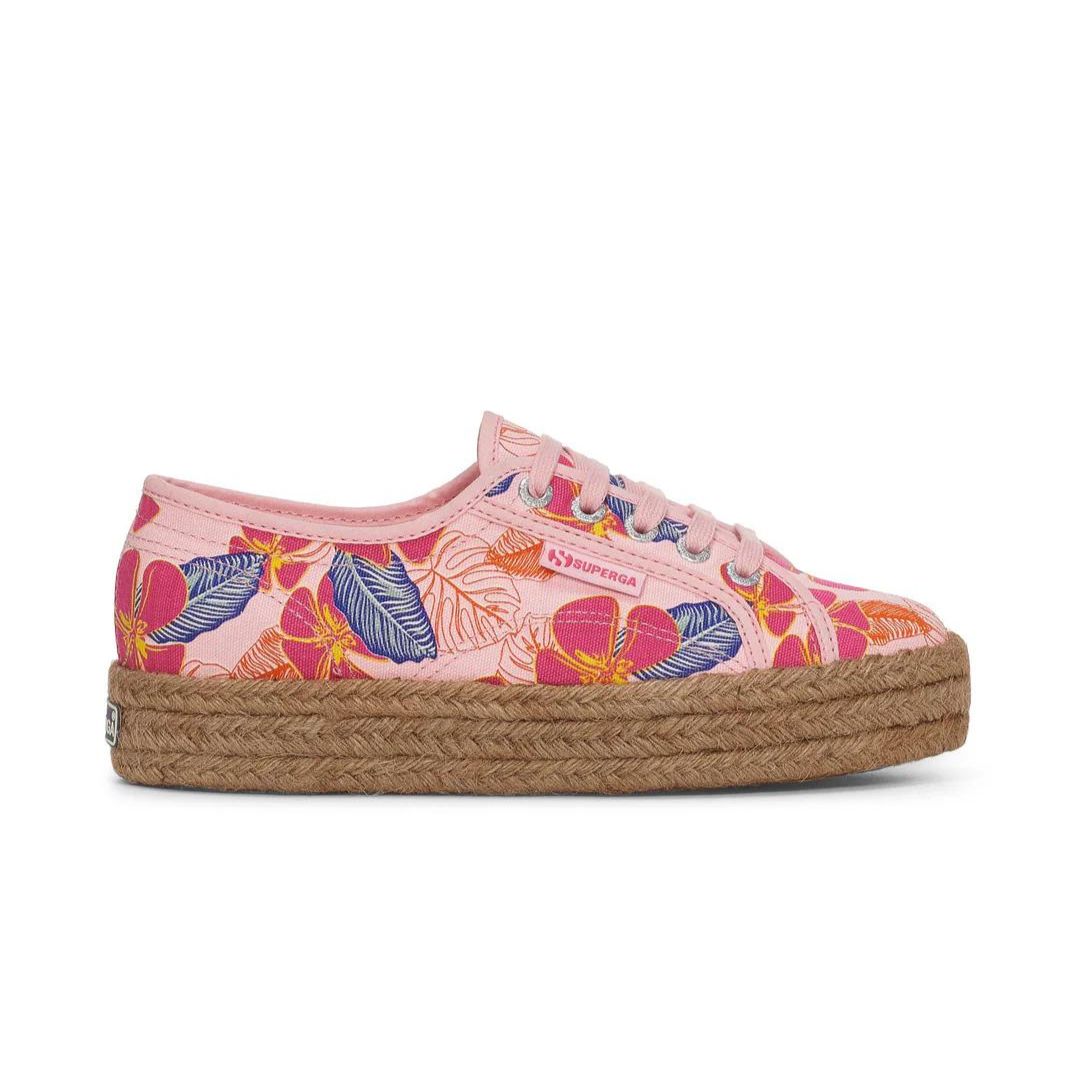 Superga 2730 Rope Hibiscus Flower Print Pink-Fuchsia