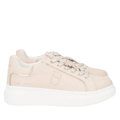 Tosca Blu Sneakers Fenice in Pelle con Farfalla Beige