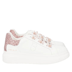 Tosca Blu Sneakers Fenice con Perle in Microstrass Bianco/Cipria