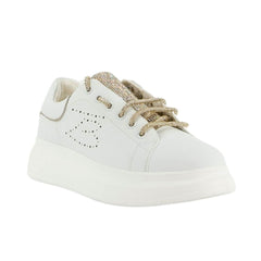 Tosca Blu Sneaker Juliette in Pelle Bianco/Oro