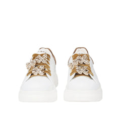 Tosca Blu Sneaker Juliette con Farfalle Gioiello Bianco/Bronzo