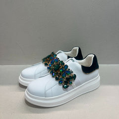 Tosca Blu Sneaker Juliette con Fascia in Strass Bianco/Verde