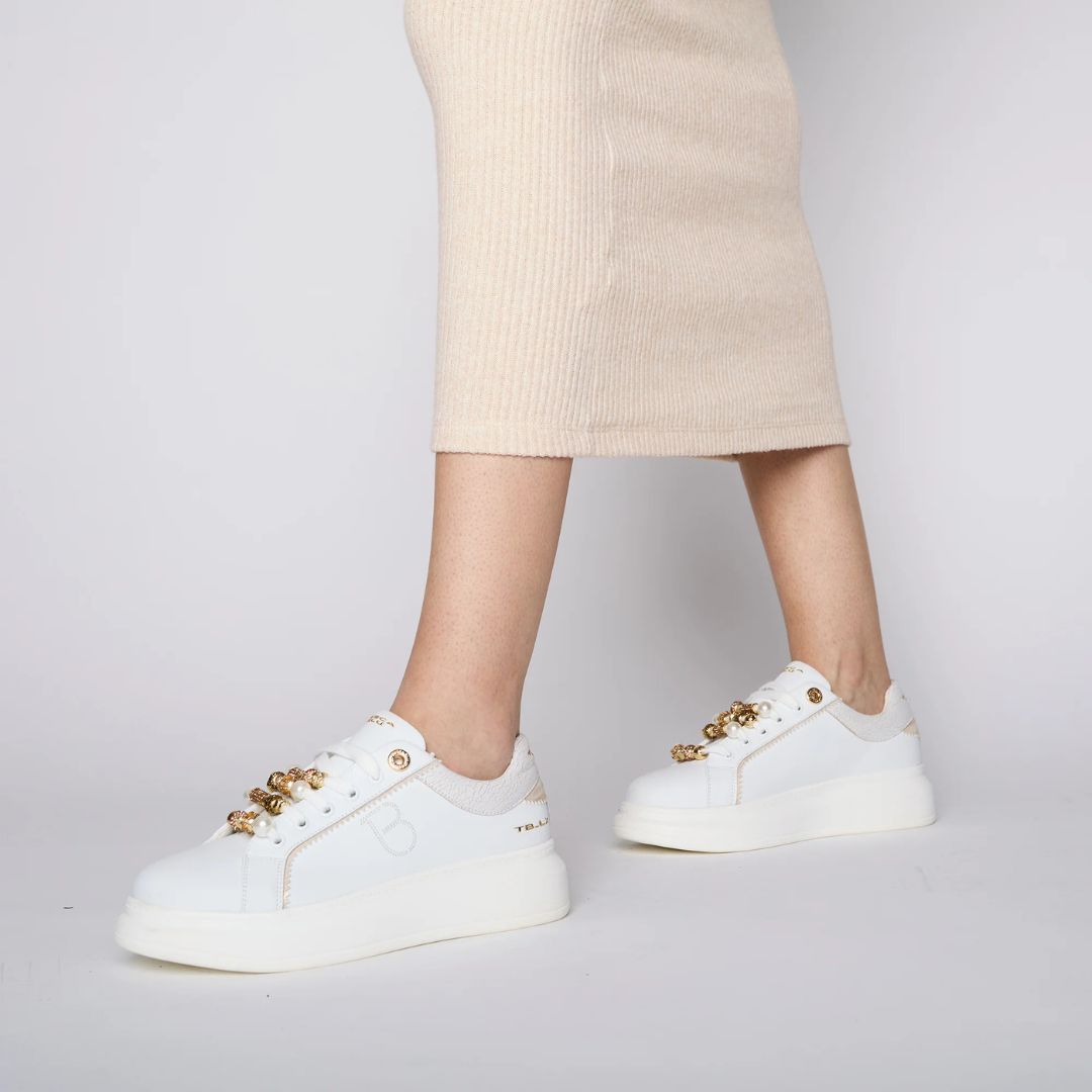 Tosca Blu Chic S001 Sneakers con Accessori Donna Bianco/Beige