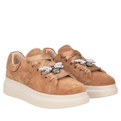 Tosca Blu Chic S003 Sneakers in Pelle Scamosciata con Ape Gioiello Donna Cuoio