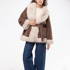 V°73 Penny 73C19EX01 Pelliccia Donna Marrone/Beige