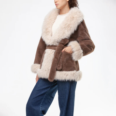 V°73 Penny 73C19EX01 Pelliccia Donna Marrone/Beige