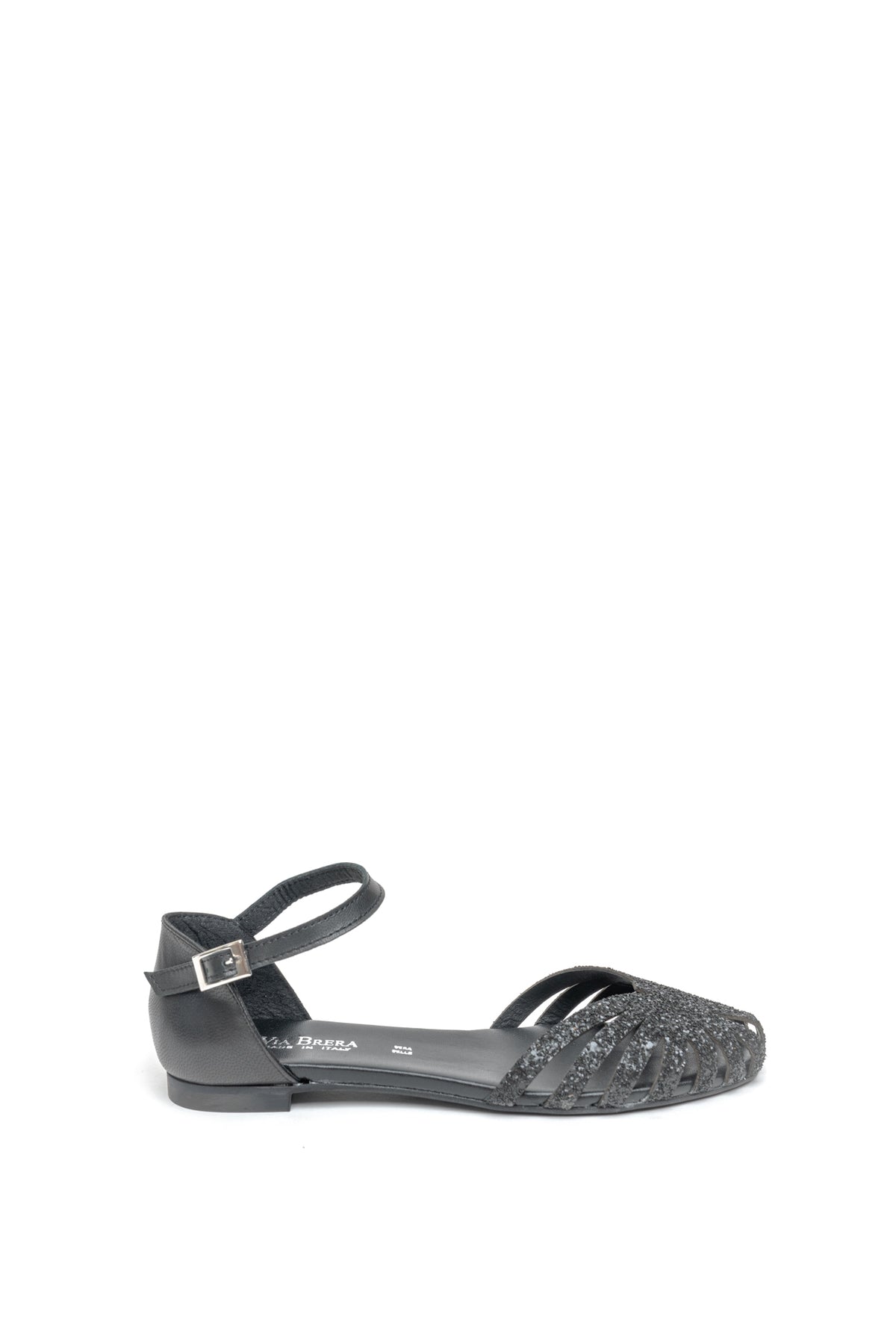Via Brera 20003 Sandalo Glitter Nero