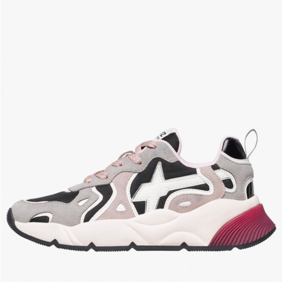 W6YZ SARAH-W Sneakers Donna Grigio-Nero-Rosa