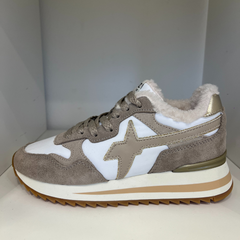 W6YZ YAK-W Sneakers Donna Taupe-White-Beige
