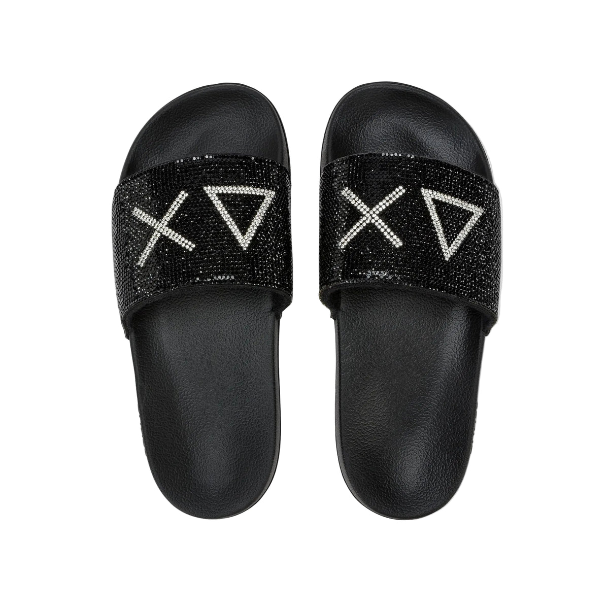 Sun68 Slippers Strass Donna Nero