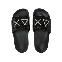 Sun68 Slippers Strass Donna Nero