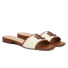 Ralph Lauren Ciabatte Donna Crema/Cuoio